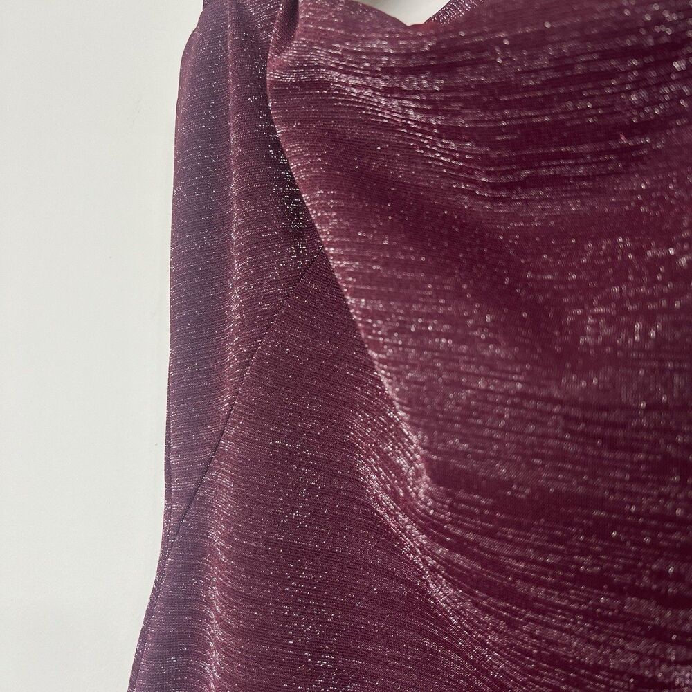 Black Halo Vintea Sheath Dress Plum Merlot Purple Metallic Cocktail Women’s 2 - Picture 6 of 16